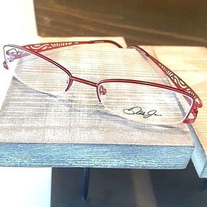 NASCAR Dale Jr; Metal Eyeglass Frame, Prescription-ready glasses, red 51-18-135
